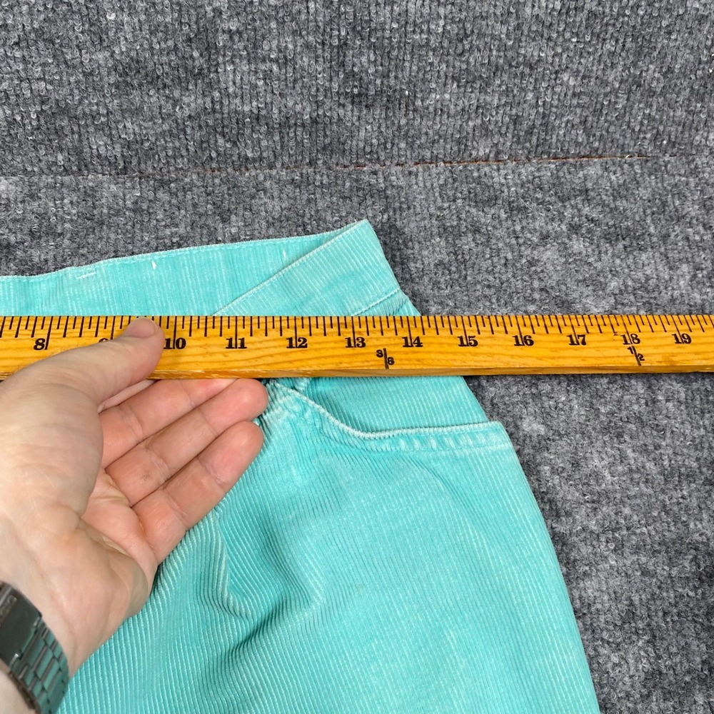 Vintage Wrangler Junior Fit Corduroy Pants Teal Seafoam High Rise Tapered 15 USA - Picture 4 of 10